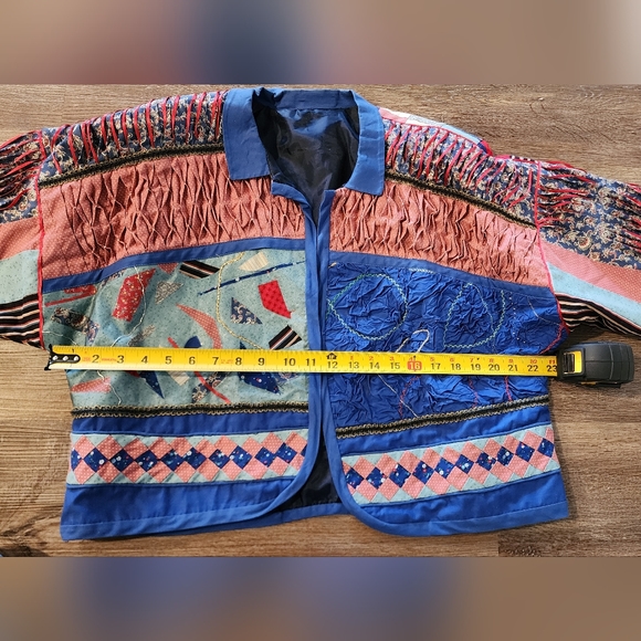 Vintage Handmade Quilted Jacket Womens L Multi color - Picture 7 of 10